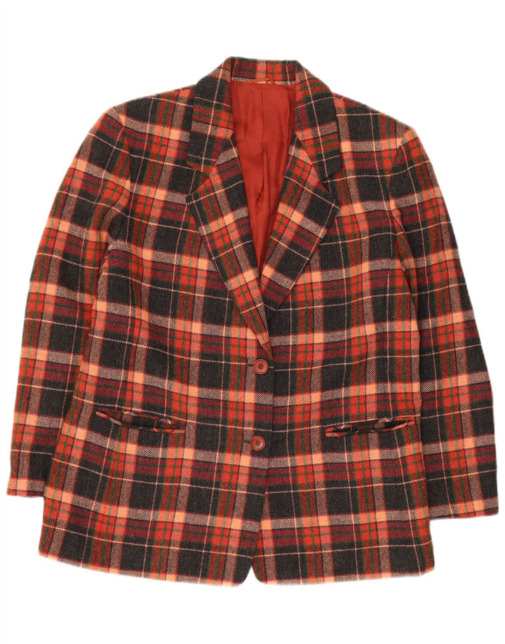 Jaqueta blazer feminina VINTAGE com 2 botões IT 47 grande xadrez multicolorido