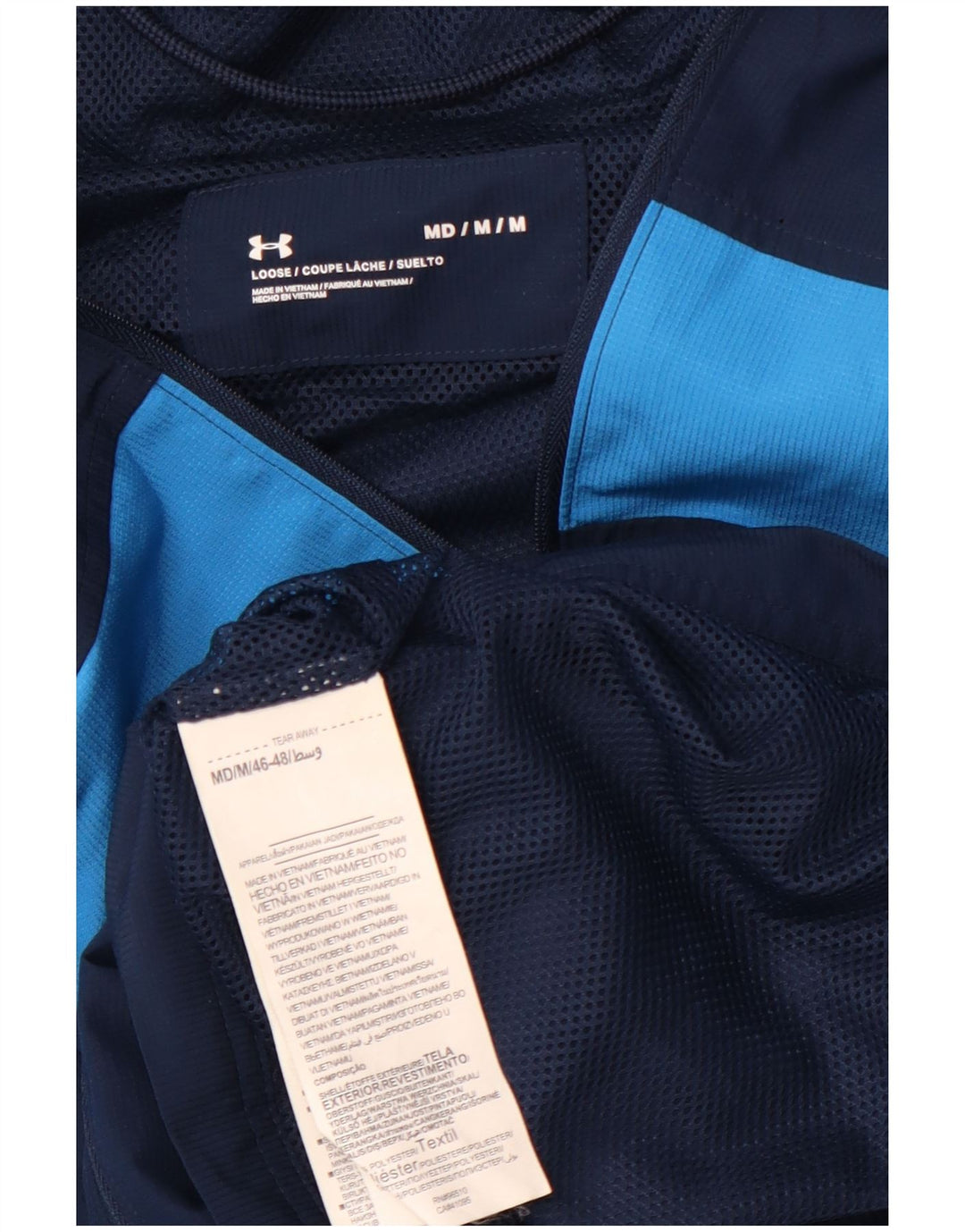 Under ARMOR Jaqueta masculina de agasalho esportivo médio azul colorblock
