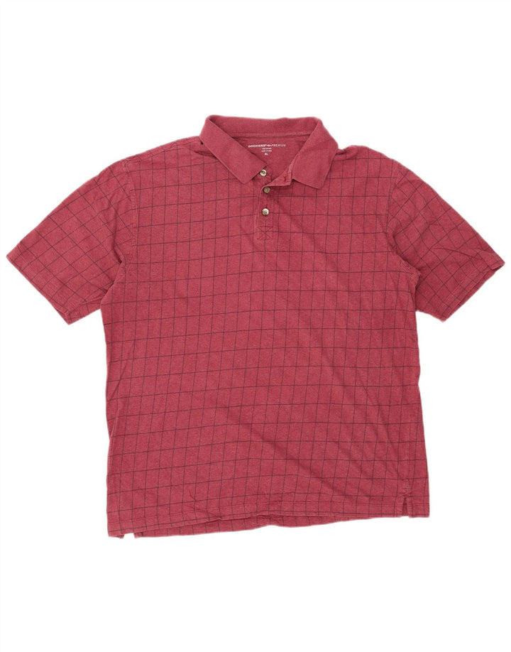 Camisa polo masculina Dockers XL marrom xadrez algodão