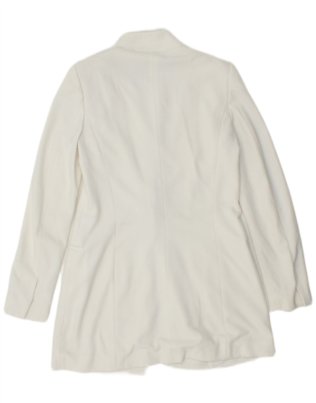 ZARA Womens Longline Blazer Jacket UK 12 Médio Poliéster Branco