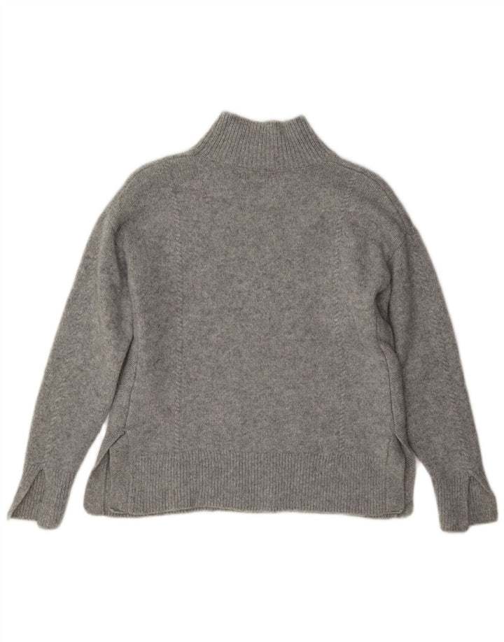 Suéter feminino Gant com gola tartaruga Reino Unido 6 XS lã cinza