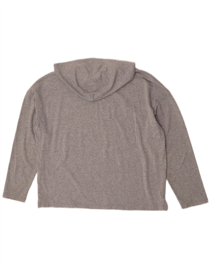 Suéter feminino Marks & Spencer com capuz grande e gráfico Reino Unido 16 grande cinza