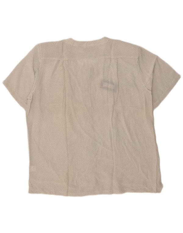 Blusa feminina de manga curta Karel IT 52 2XL seda manchada branca