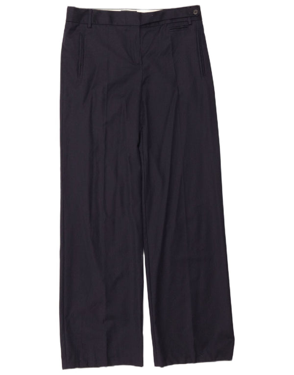 Calça de terno masculino Massimo Dutti UE 38 pequeno W28 L31 risca de giz azul marinho