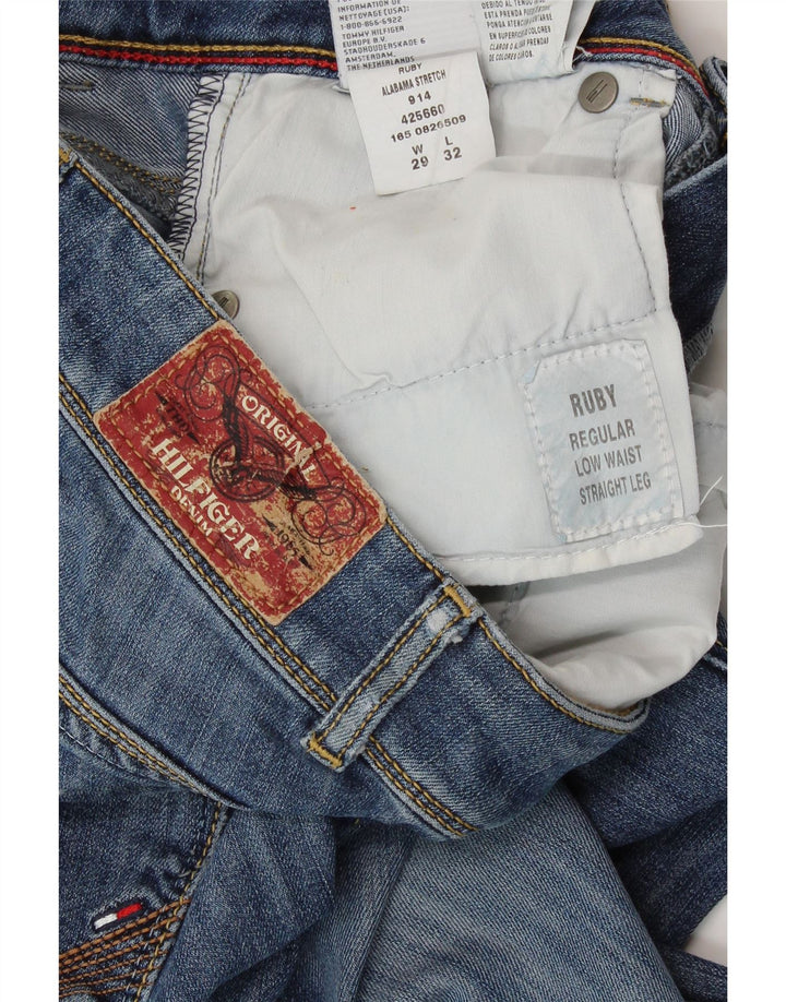 Jeans Tommy Hilfiger feminino Ruby cintura baixa reta W29 L32 algodão azul