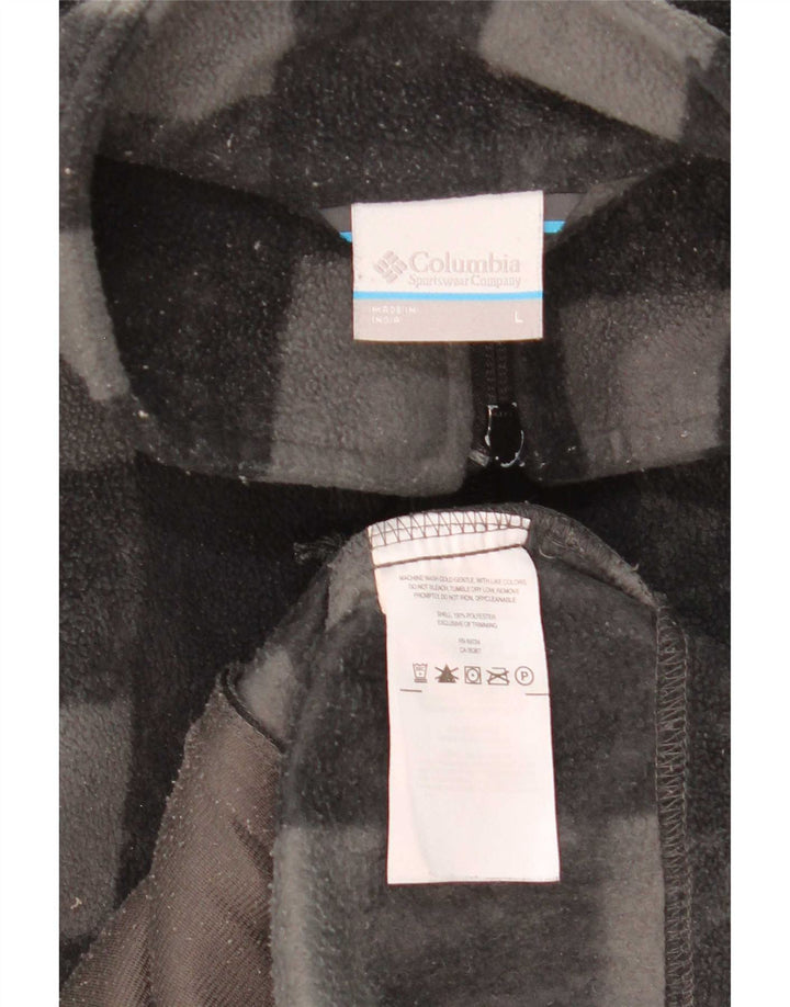 Jaqueta de lã masculina Columbia UK 40 grande poliéster xadrez cinza