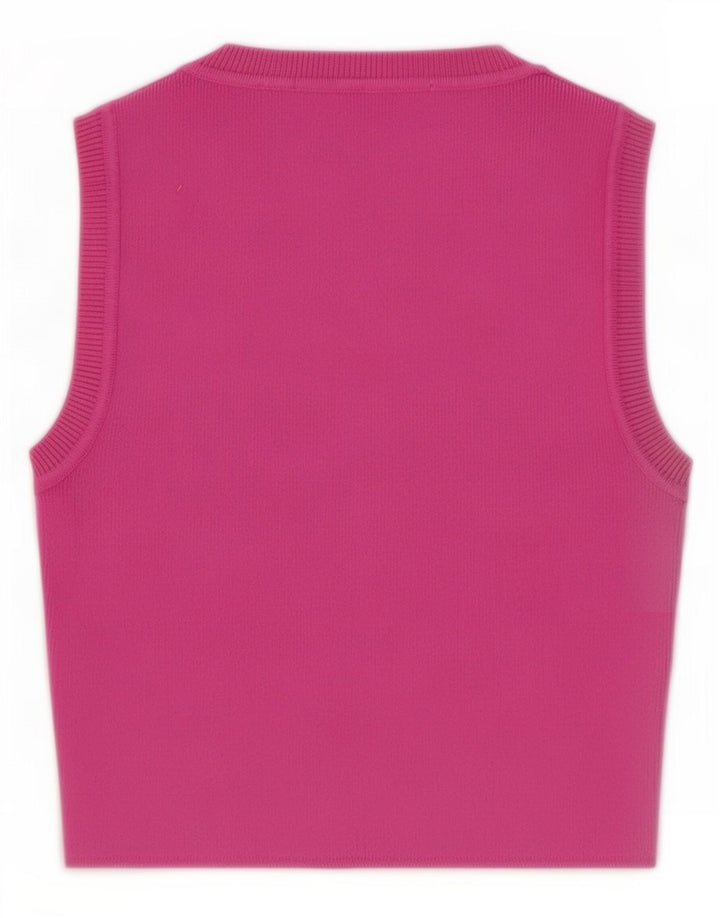 Zara Womens Vest Top UK 10 Pequeno Rosa