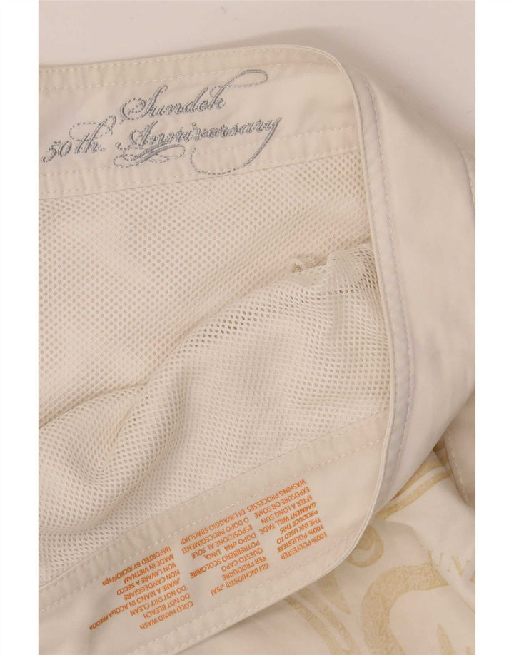 Sundek Mens Graphic Natação Shorts Grande Poliéster Floral Branco