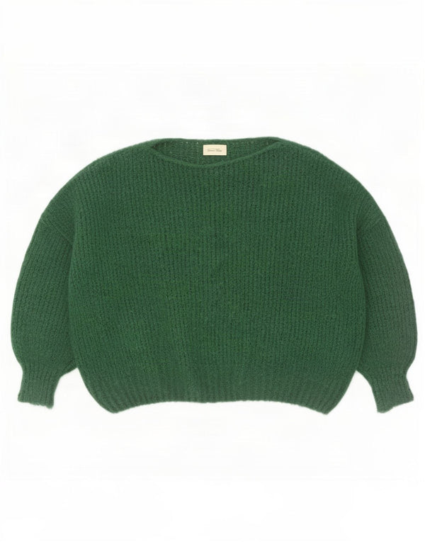 Suéter feminino americano vintage grande com gola canoa Reino Unido 6 XS verde