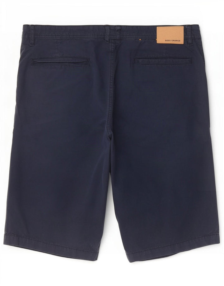 Hugo Boss Mens Chino Shorts W36 Grande Algodão Azul Marinho