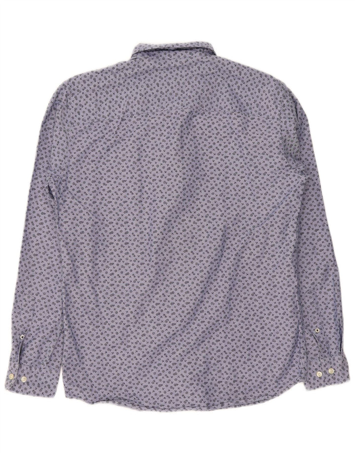 Camisa masculina Jack & Jones de algodão floral azul médio