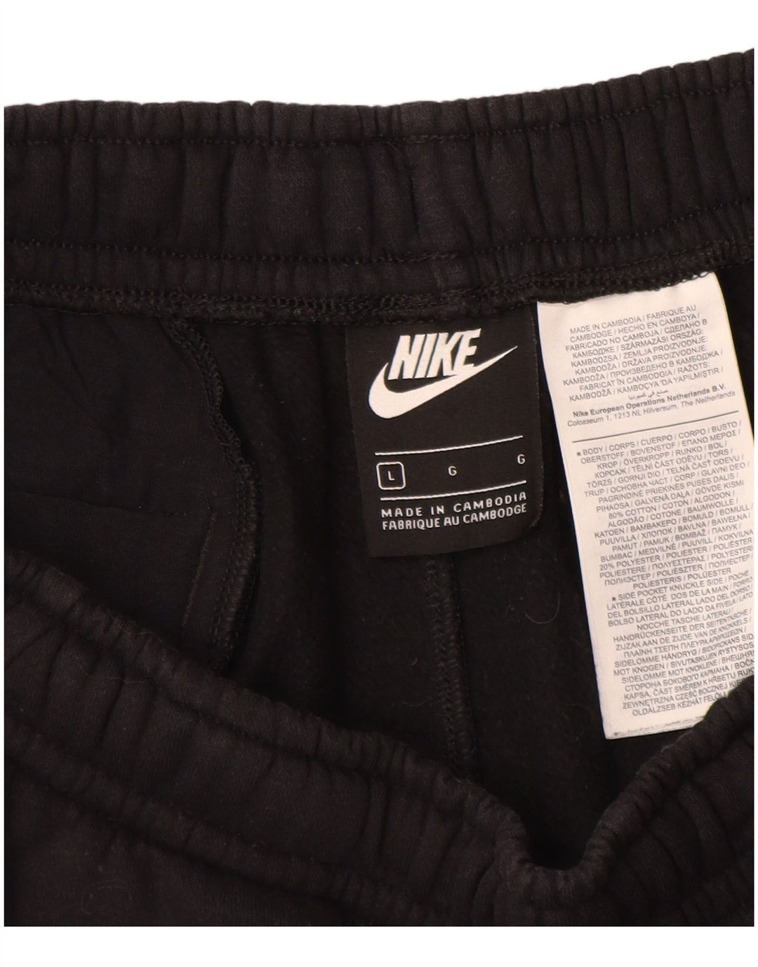 Shorts esportivos gráficos masculinos NIKE grandes de algodão preto
