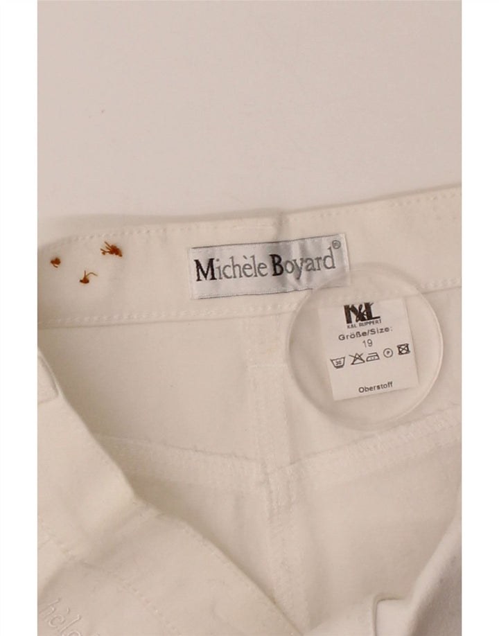 MICHELE BOYARD Womens Straight Casual Trousers W28 L28 White Cotton Vintage Michele Boyard and Second-Hand Michele Boyard from Messina Hembry 
