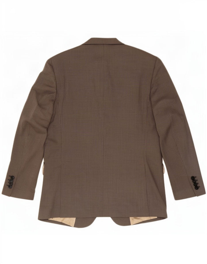 Jaqueta blazer masculina Massimo Dutti com 2 botões EU 54 XL cinza risca de giz lã
