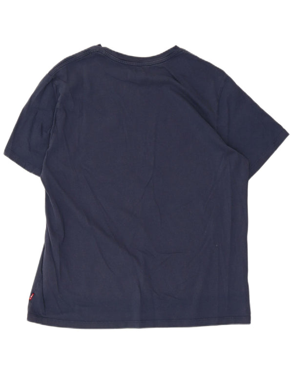 Camiseta feminina gráfica Levi's Top UK 16 grande algodão azul marinho