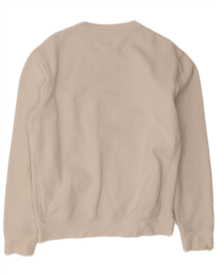 Tommy Hilfiger moletom gráfico masculino jumper pequeno algodão branco
