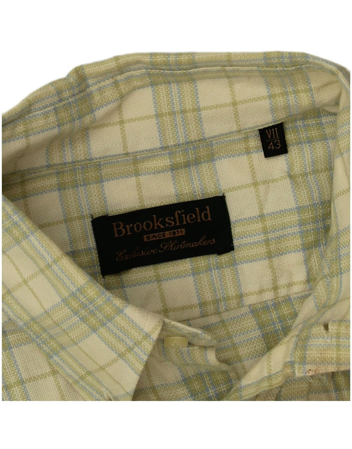 Camisa masculina Brooksfield tamanho 43 grande algodão xadrez verde