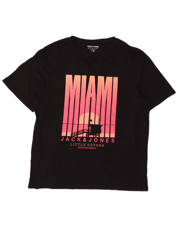 Camiseta masculina Jack & Jones Miami Graphic Top XL algodão preto