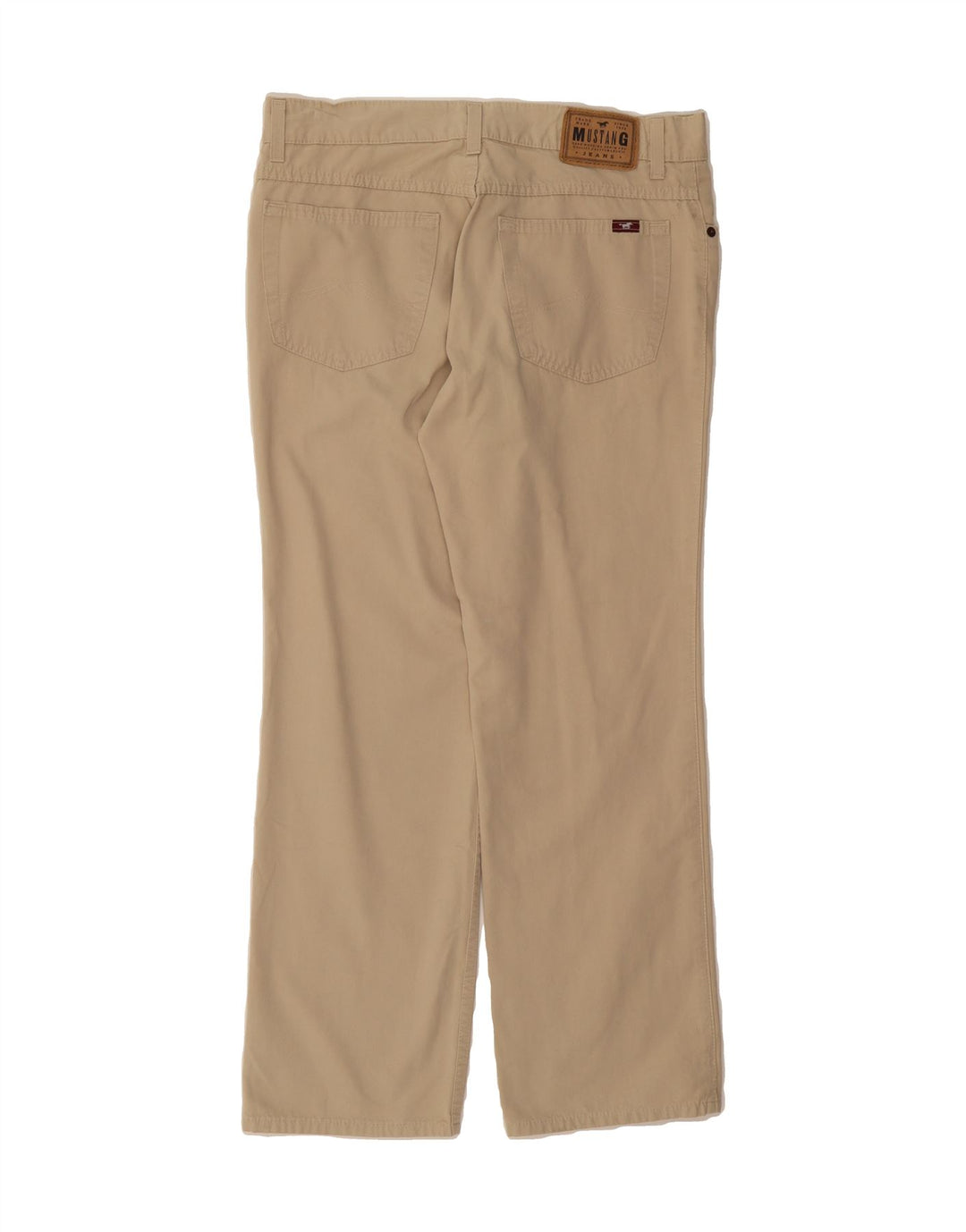 MUSTANG Womens Straight Casual Trousers W34 L30 Beige Cotton Vintage Mustang and Second-Hand Mustang from Messina Hembry 