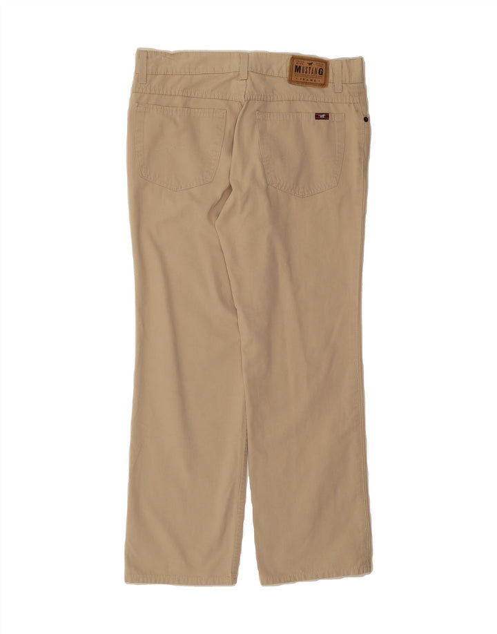 MUSTANG Womens Straight Casual Trousers W34 L30 Beige Cotton Vintage Mustang and Second-Hand Mustang from Messina Hembry 
