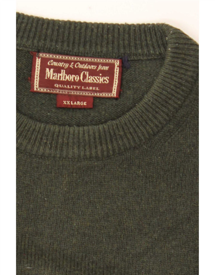 Suéter masculino Marlboro Classics com gola redonda 2XL cáqui