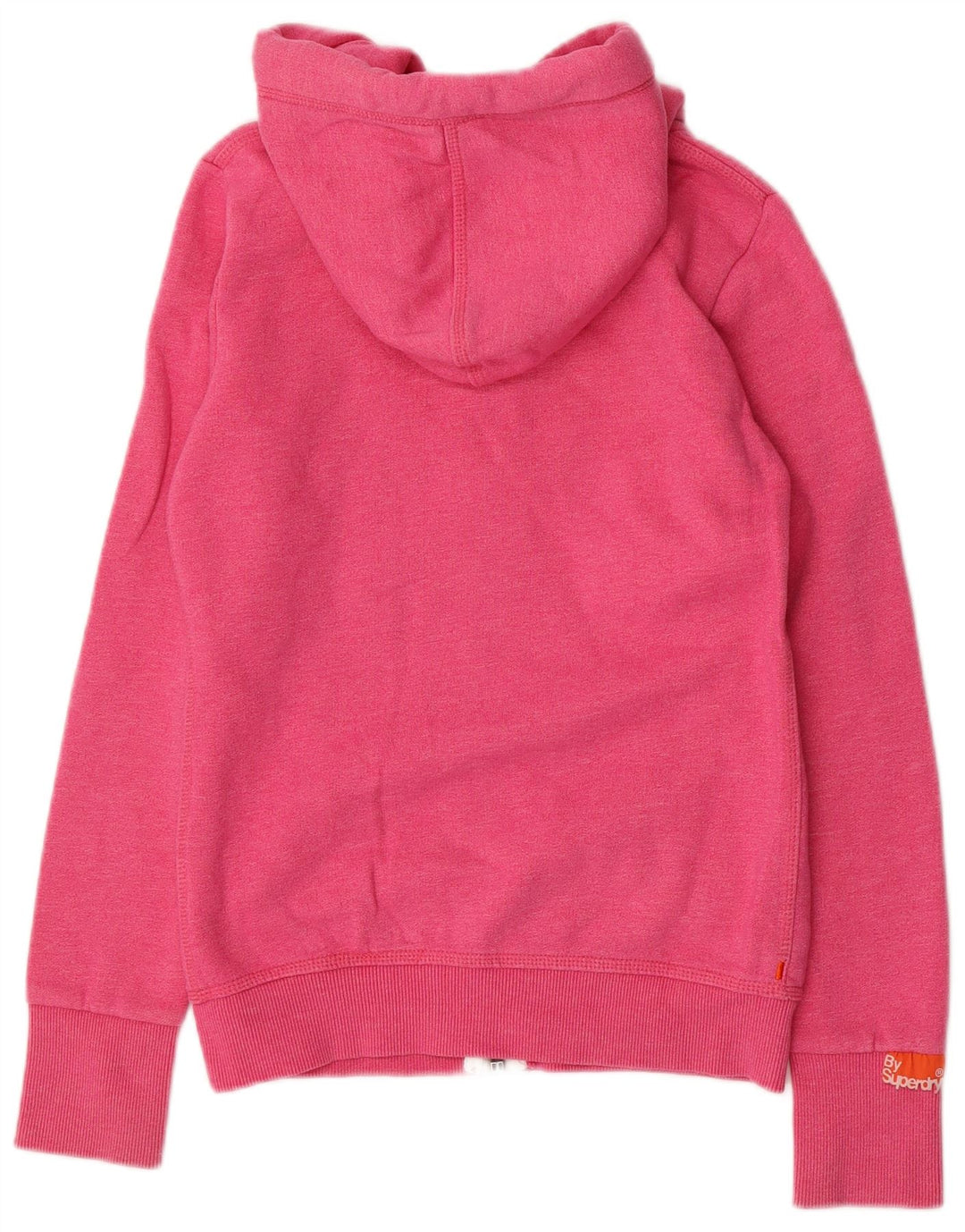 Suéter feminino SUPERDRY Orange Label com capuz e zíper solto Reino Unido 6 XS rosa