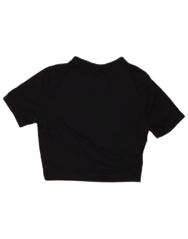 Camiseta Nike Feminina Crop Slim Fit Graphic Top UK 8 Pequena Modal Preta