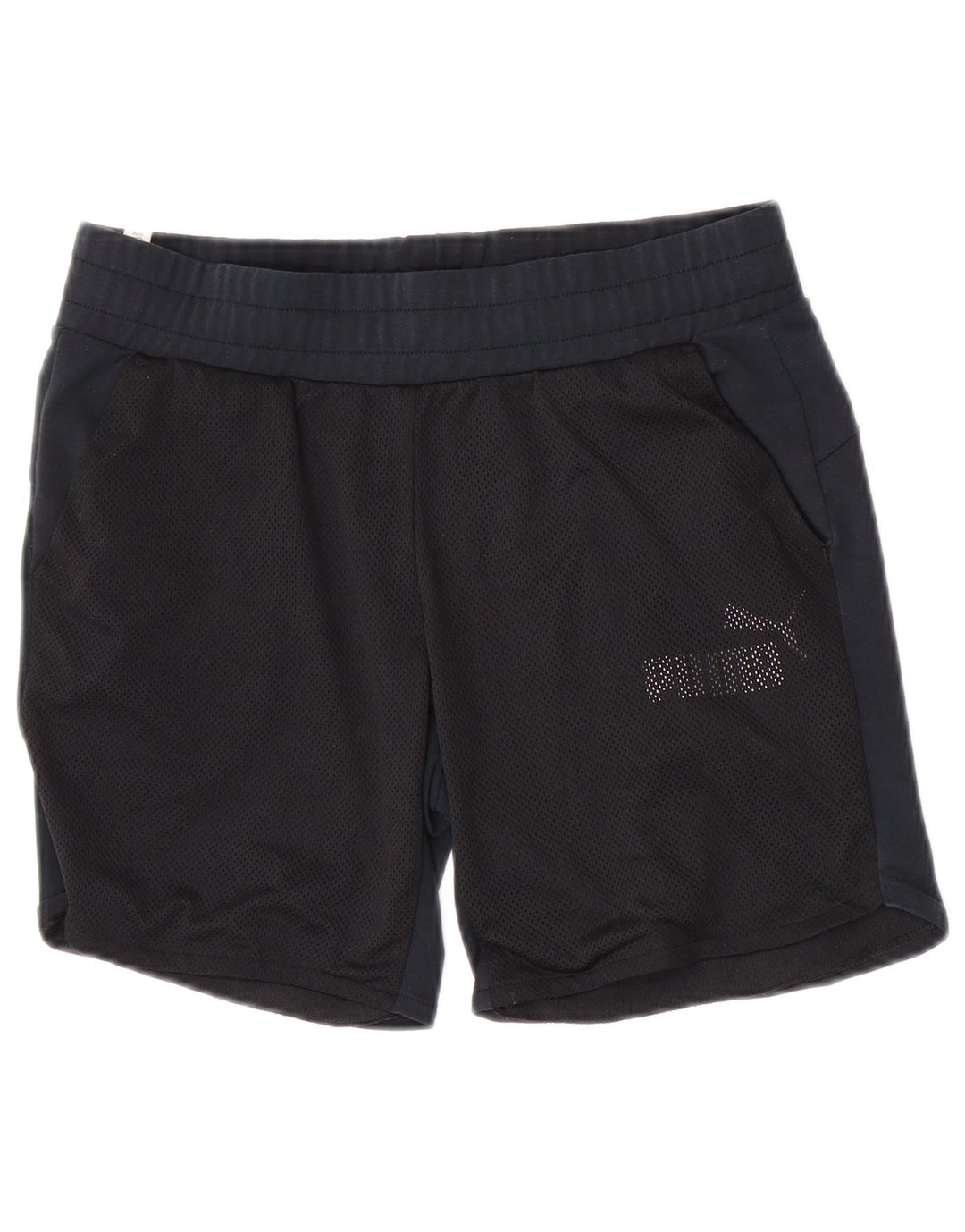 Shorts esportivos femininos Puma UK 12 médio azul marinho colorblock poliéster