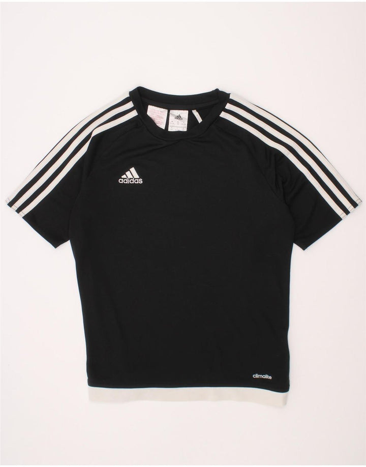Camiseta Adidas Menino Climalite Top 11-12 Anos Preto Colorblock Poliéster