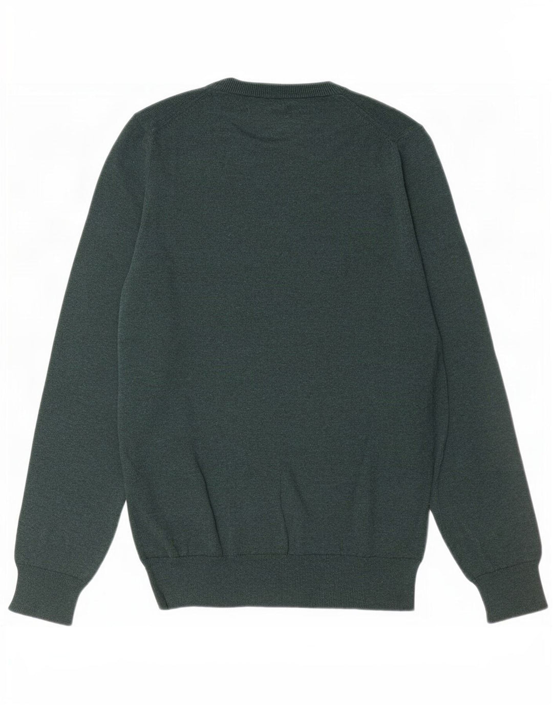 Suéter masculino Marks & Spencer com decote em V, pequeno, algodão verde
