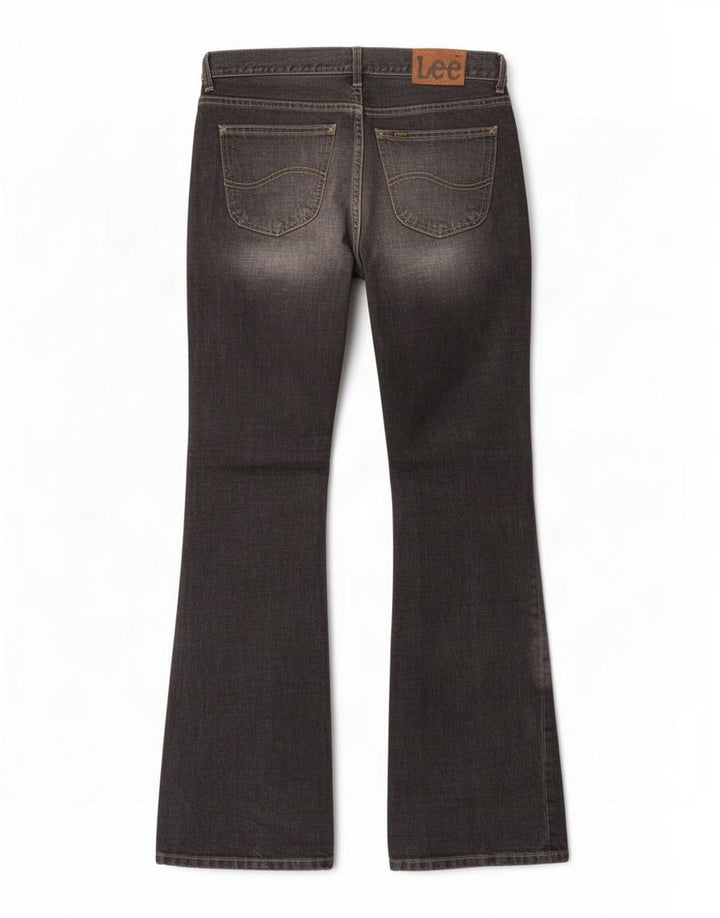 Lee Womens Denver Bootcut Jeans W32 L36 Algodão Preto