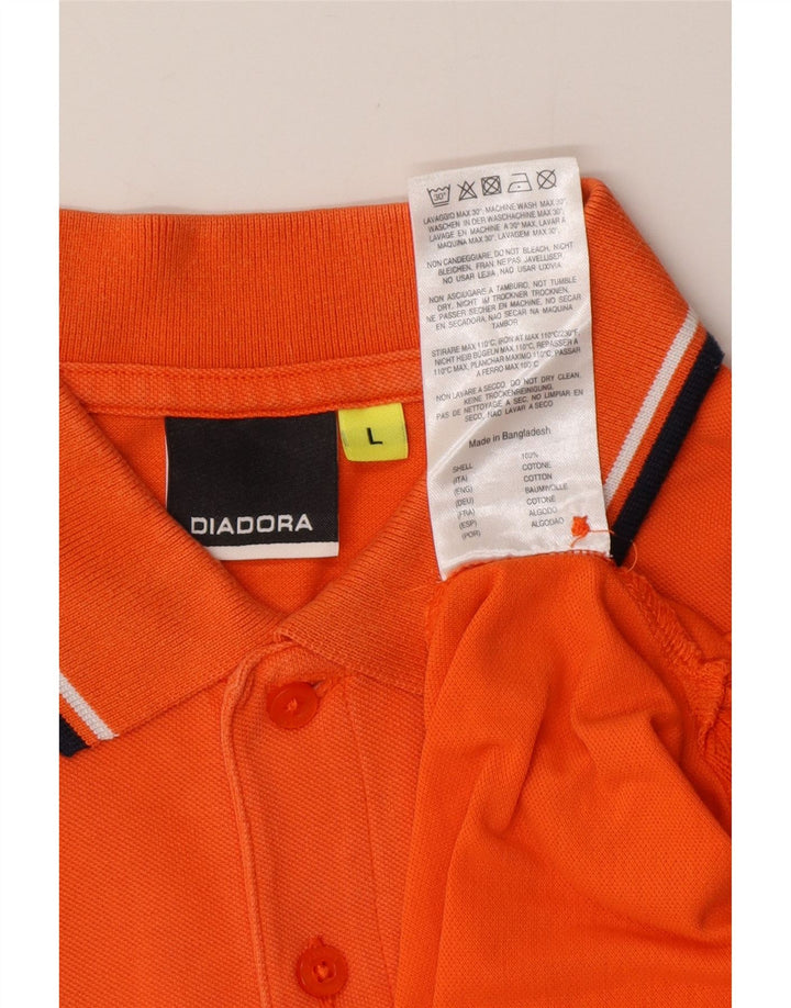 Camisa polo masculina DIADORA grande algodão laranja