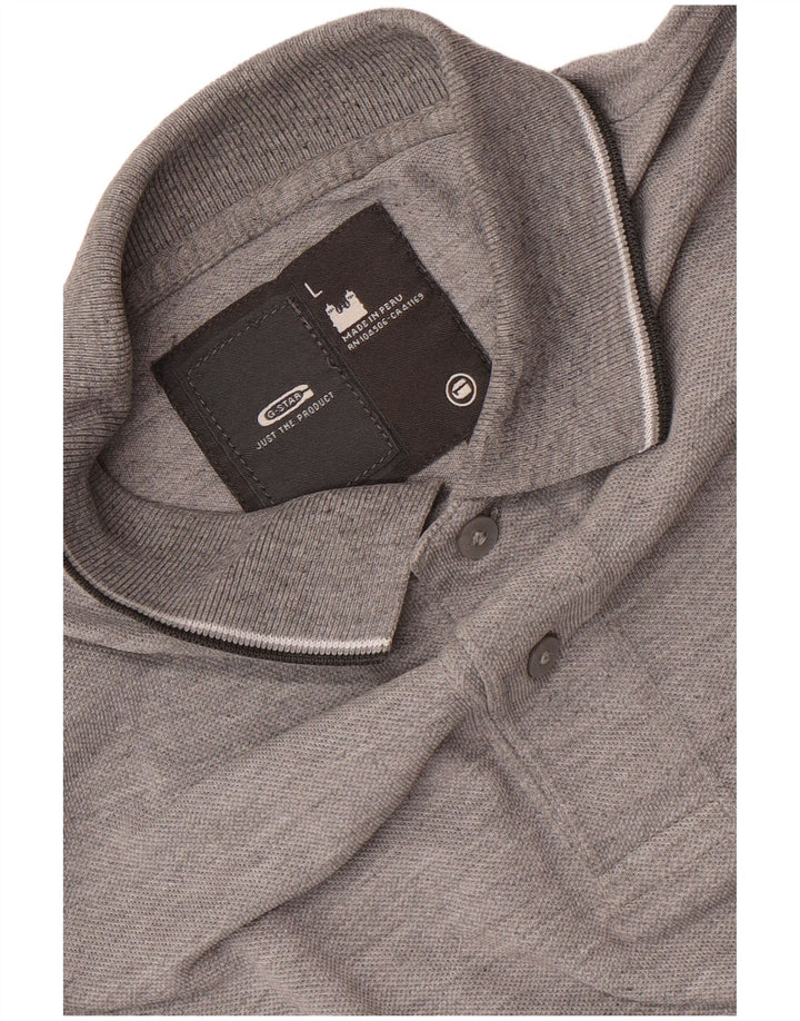 Camisa polo masculina G-Star grande cinza manchada