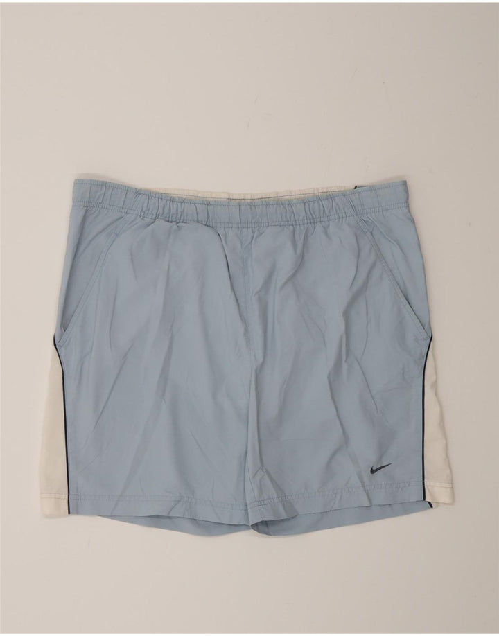 Shorts esportivos masculinos Nike grande azul colorblock nylon