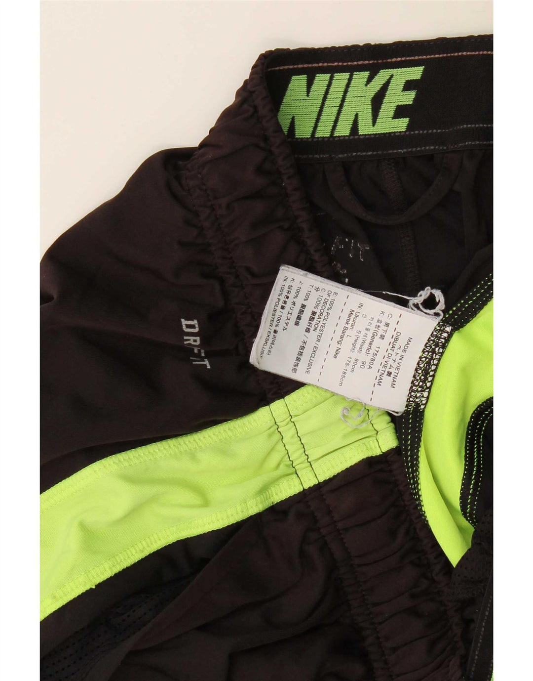 Shorts esportivos masculinos Nike Dri Fit grande poliéster colorblock preto