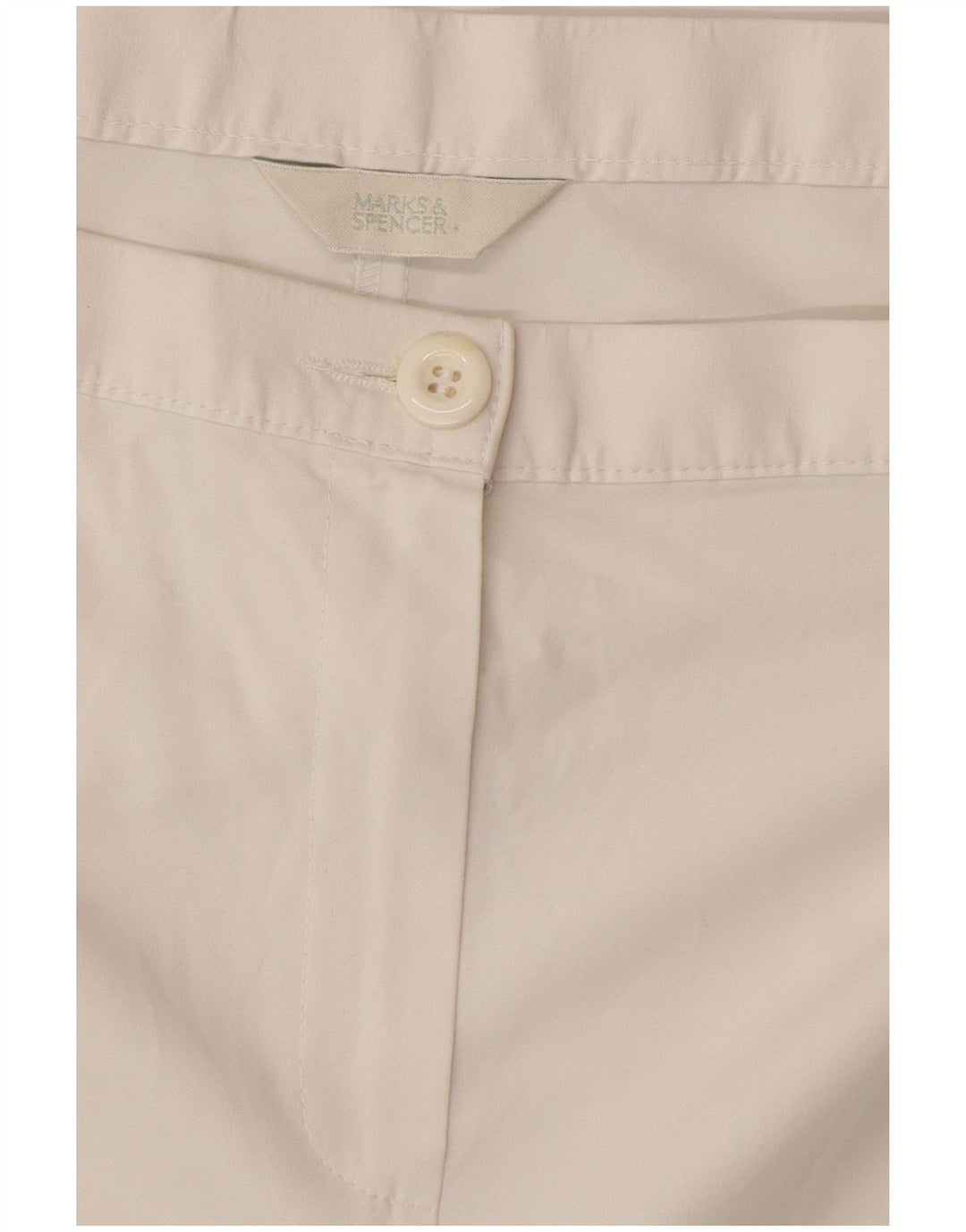 Calça capri feminina de cintura alta Marks & Spencer W38 L22 branca