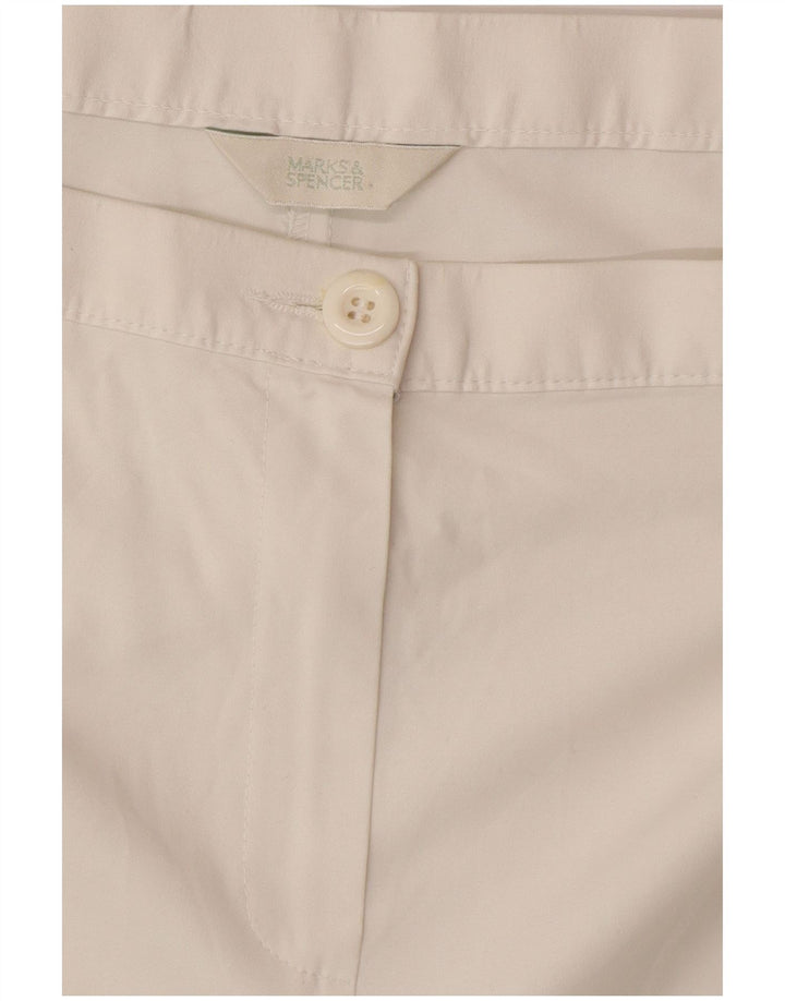 Calça capri feminina de cintura alta Marks & Spencer W38 L22 branca