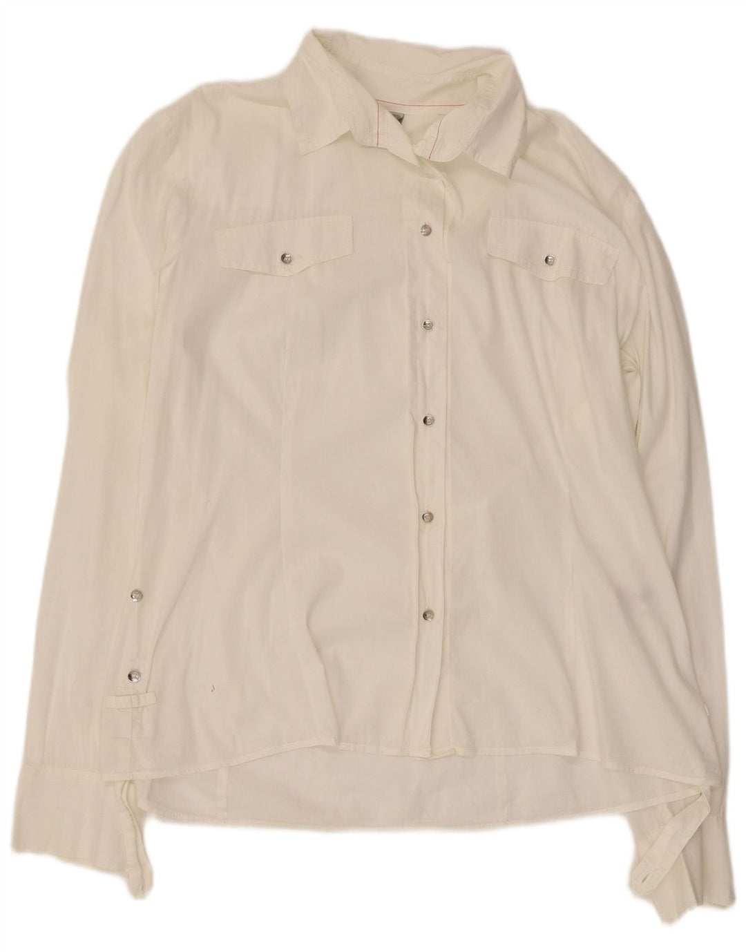 Blusa feminina Murphy & Nye UK 16 grande algodão branco