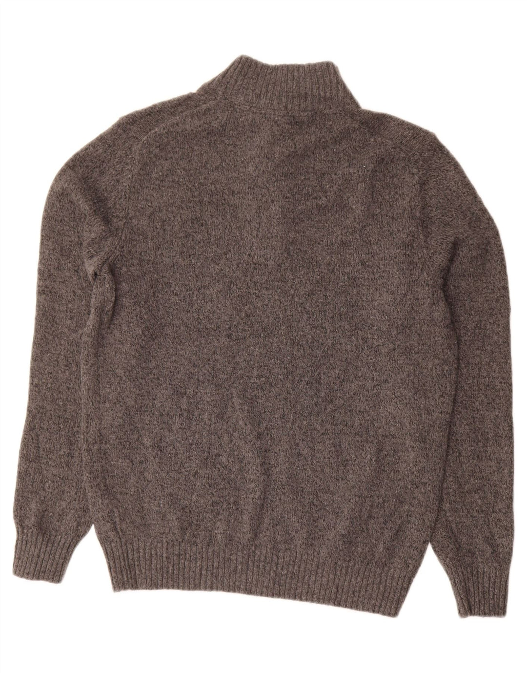 Suéter masculino Izod com decote em botão e acrílico manchado cinza médio