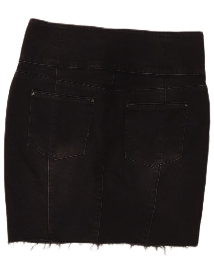 Mini saia jeans feminina Zara EU 40 médio W30 algodão preto
