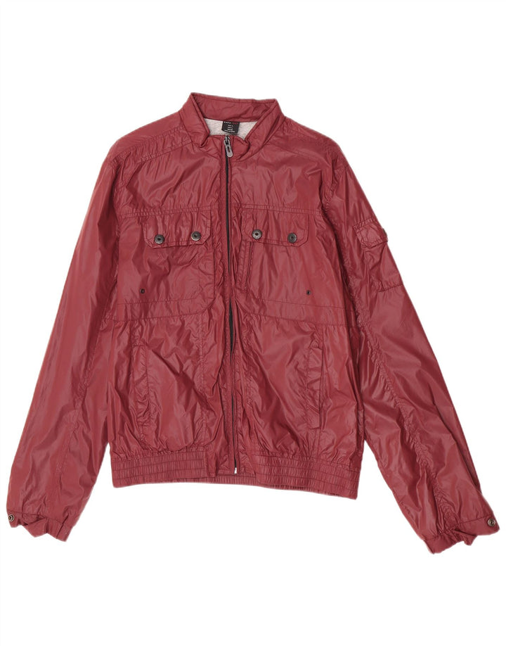 Zara Mens Bomber Jacket UK 40 Grande Borgonha Nylon