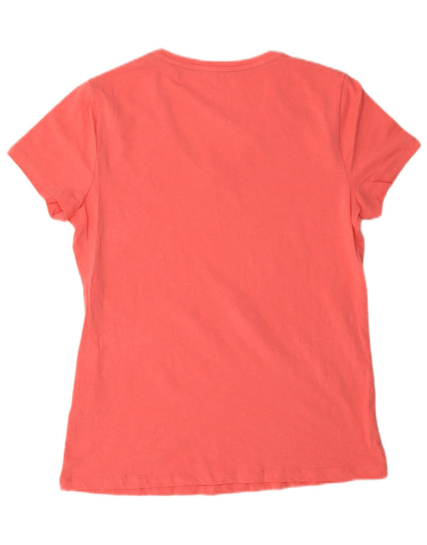 Camiseta feminina Nautica UK 14 algodão rosa médio