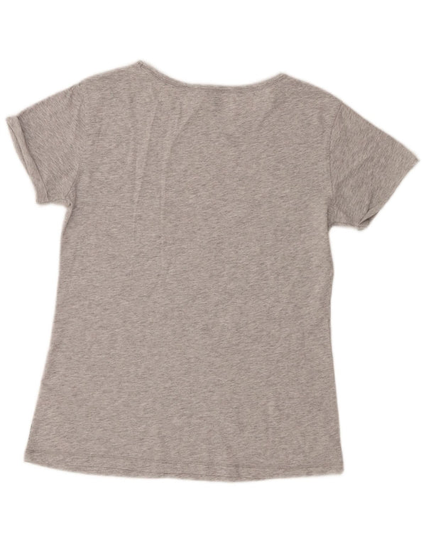 Camiseta feminina Lotto UK 10 algodão floral cinza pequeno