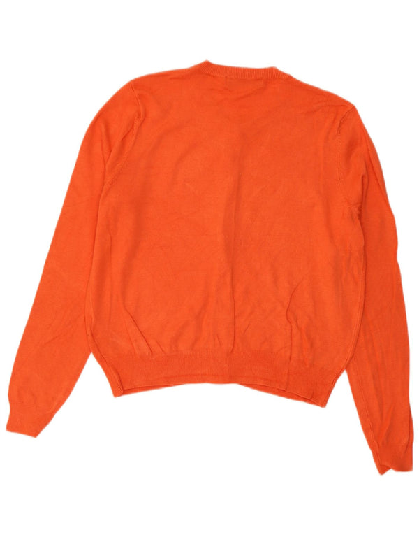 Suéter cardigã feminino Marks & Spencer UK 14 viscose laranja médio