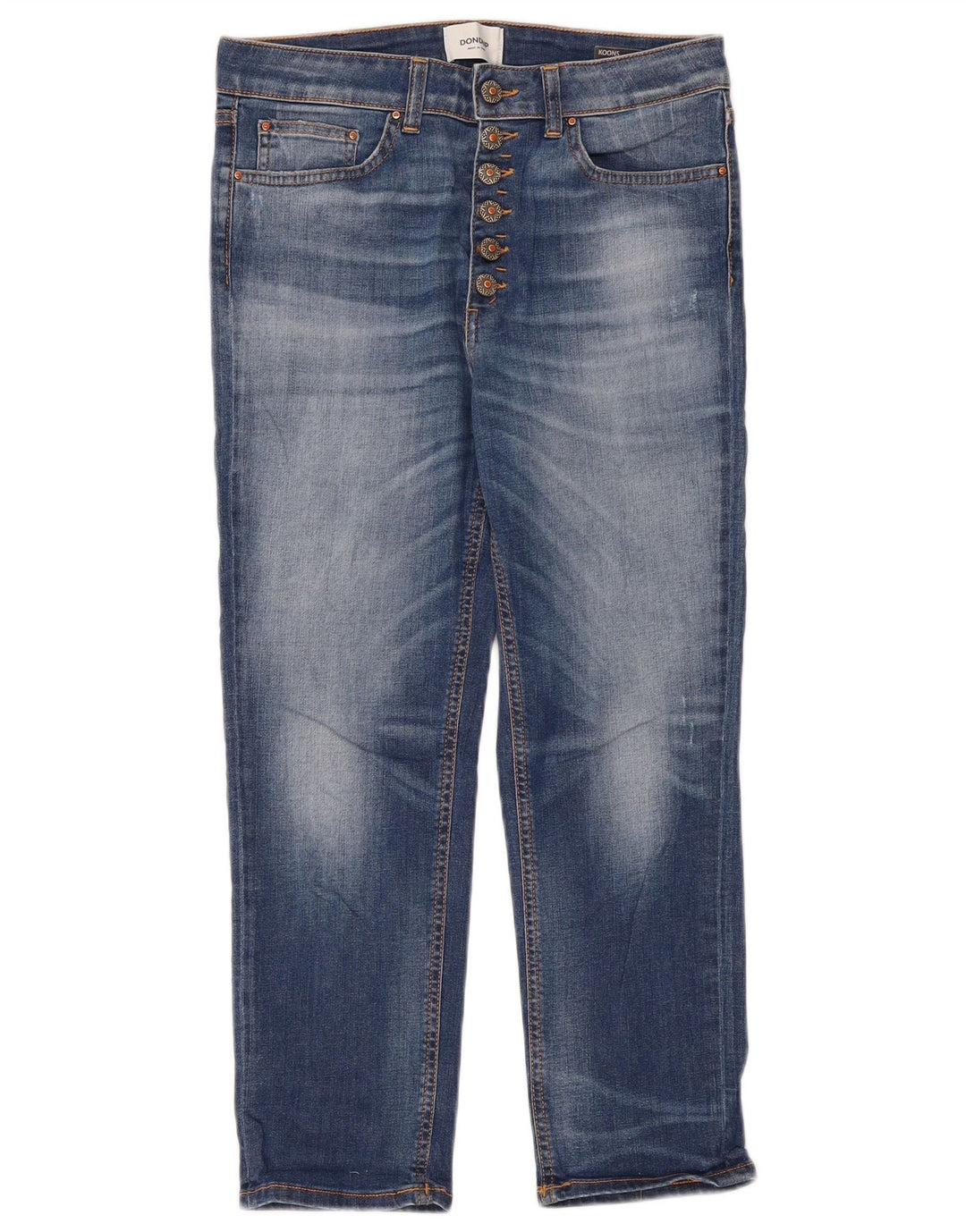 Dondup Jeans feminino cortado desgastado W30 L25 azul