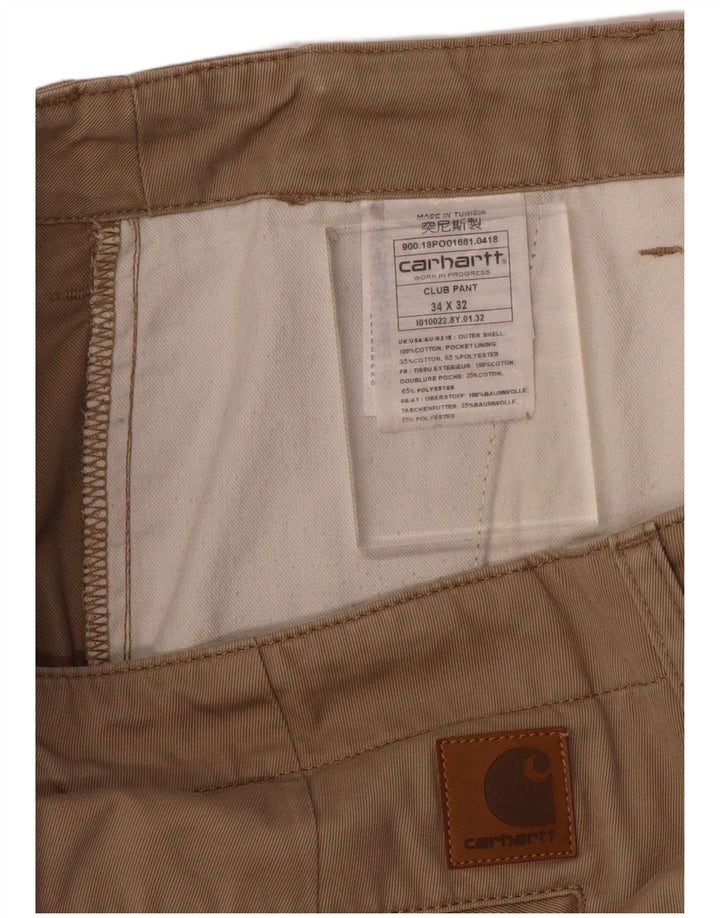 Calça Chino Masculina Slim CARHARTT W34 L32 Algodão Bege