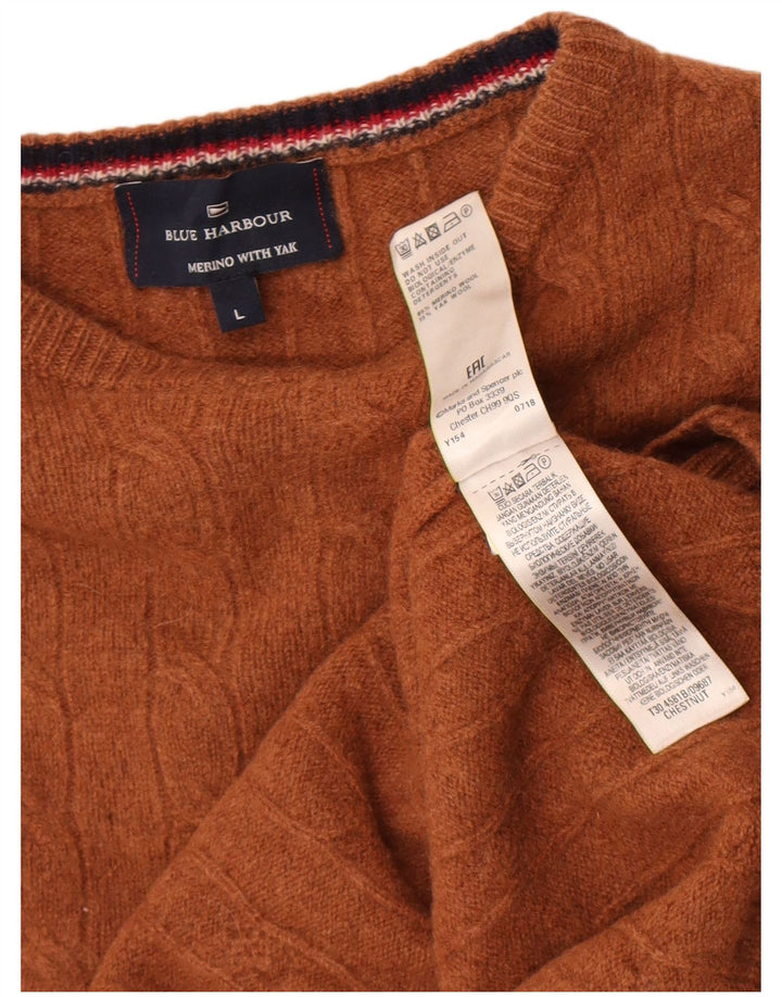 Suéter Marks & Spencer Boys com gola redonda 12-13 anos marrom
