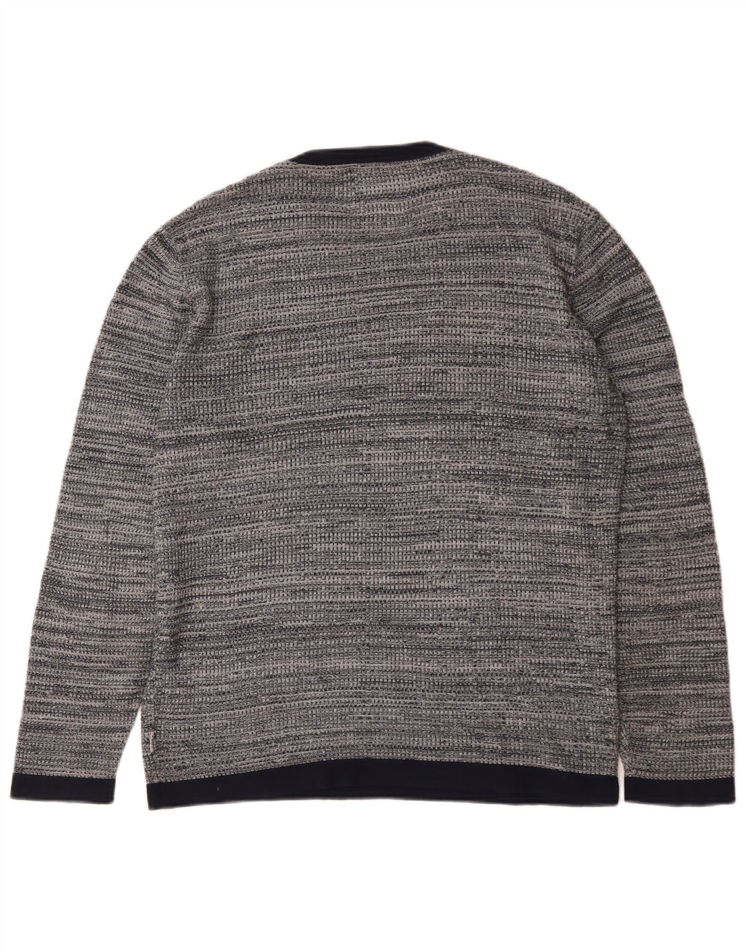 Suéter masculino Jack & Jones com gola redonda e algodão manchado cinza médio