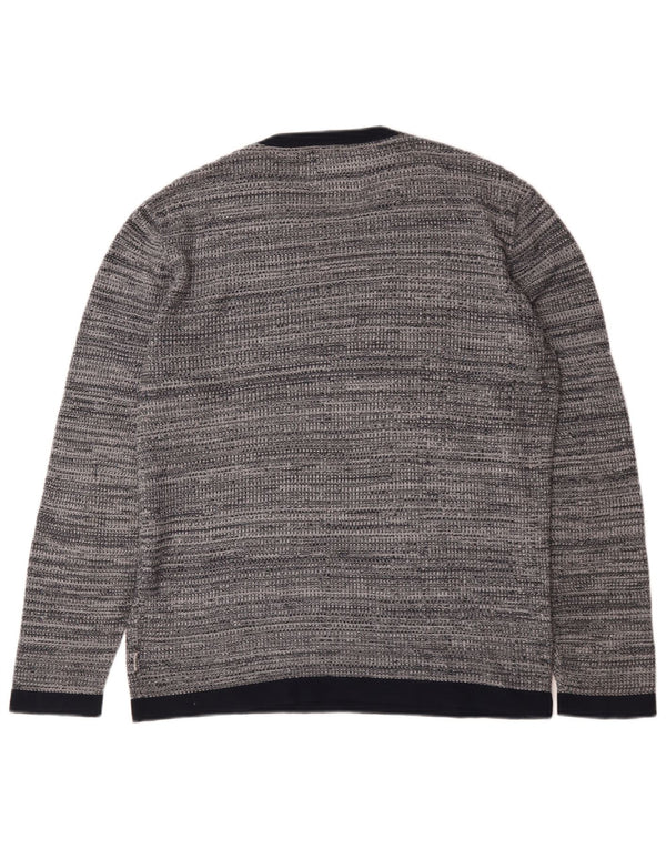 Suéter masculino Jack & Jones com gola redonda e algodão manchado cinza médio