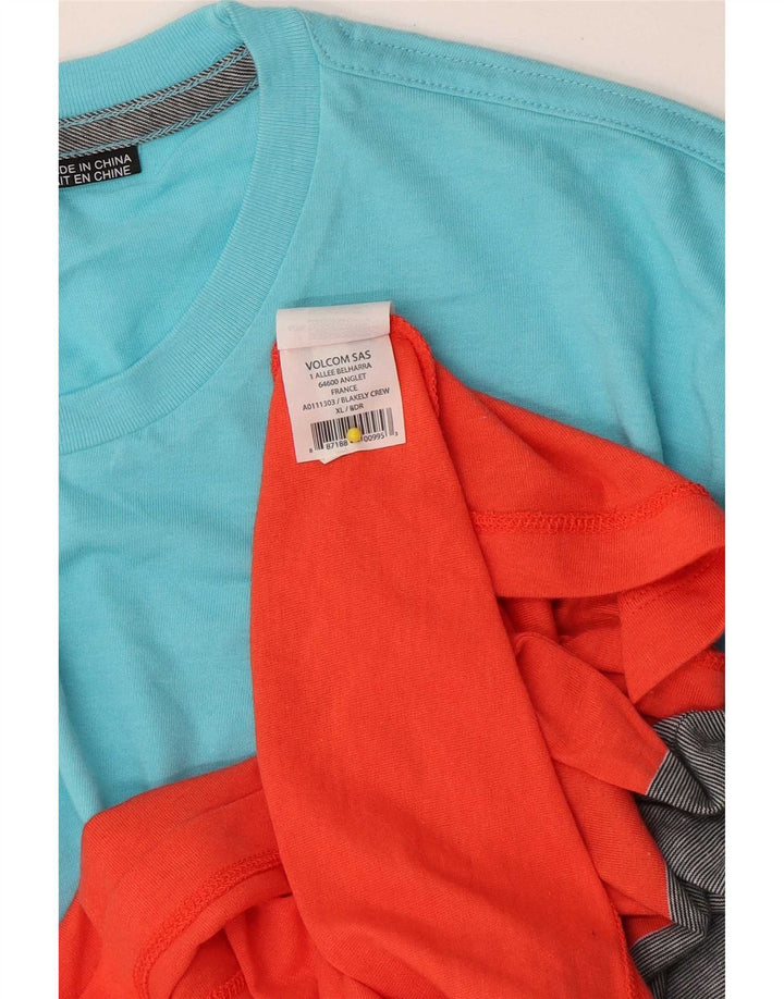 Camiseta masculina gráfica Volcom Top XL algodão colorblock multicolorido